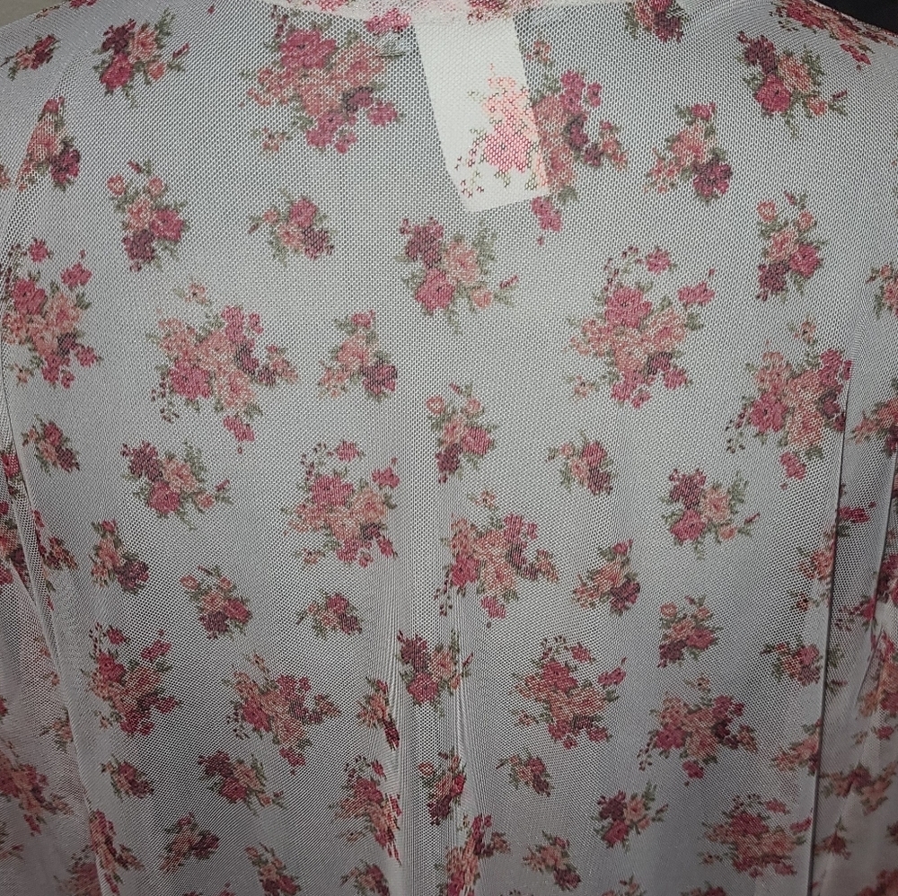 PLUS, Kimono Cover Up FEMININE Vintage look. NEW. LONG.  3XL shabby chic - Picture 5 of 8